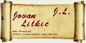 Jovan Lilkić vizit kartica